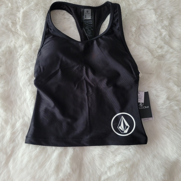 🐠VOLCOM BRAND NEW GIRLS SIMPLY CORE TANKINI BIKINI TOP SIZE S (7/8) - Picture 3 of 5